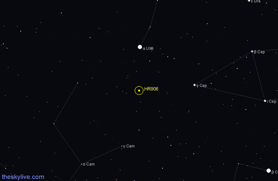 Finder chart HR906 star