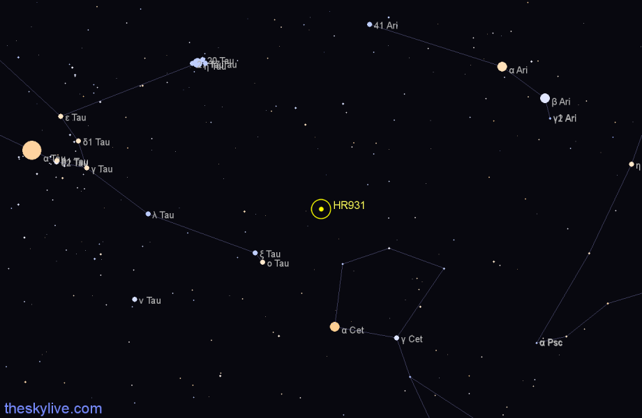 Finder chart HR931 star