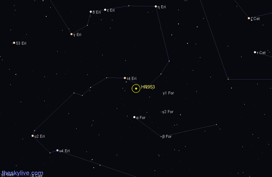 Finder chart HR953 star