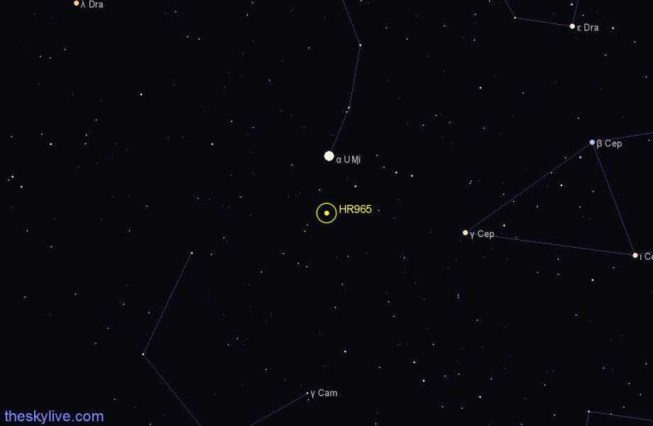 Finder chart HR965 star