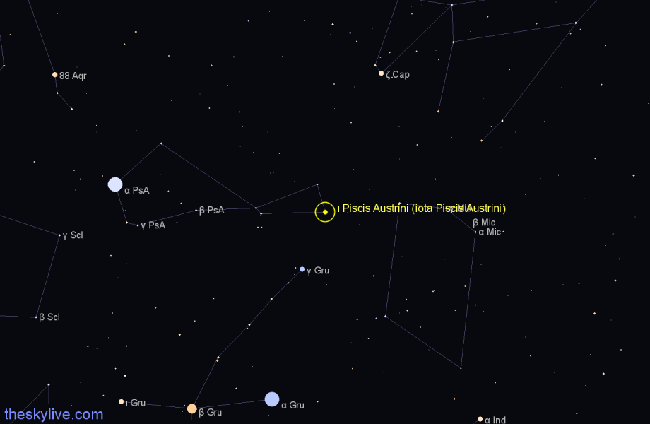 Finder chart ι Piscis Austrini (iota Piscis Austrini) star