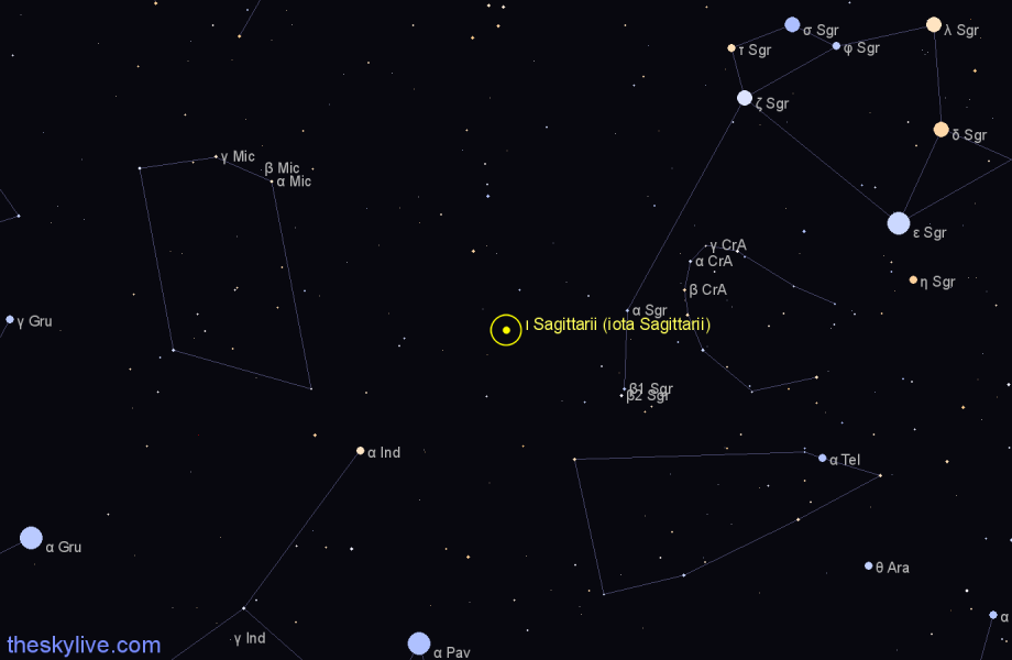 Finder chart ι Sagittarii (iota Sagittarii) star