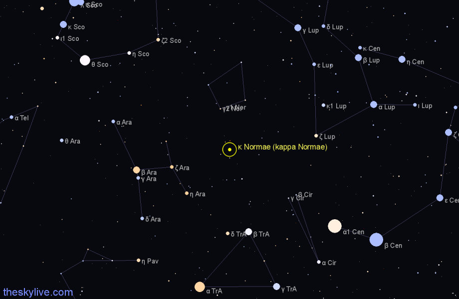 Finder chart κ Normae (kappa Normae) star