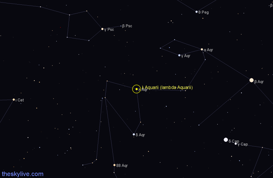 Finder chart λ Aquarii (lambda Aquarii) star