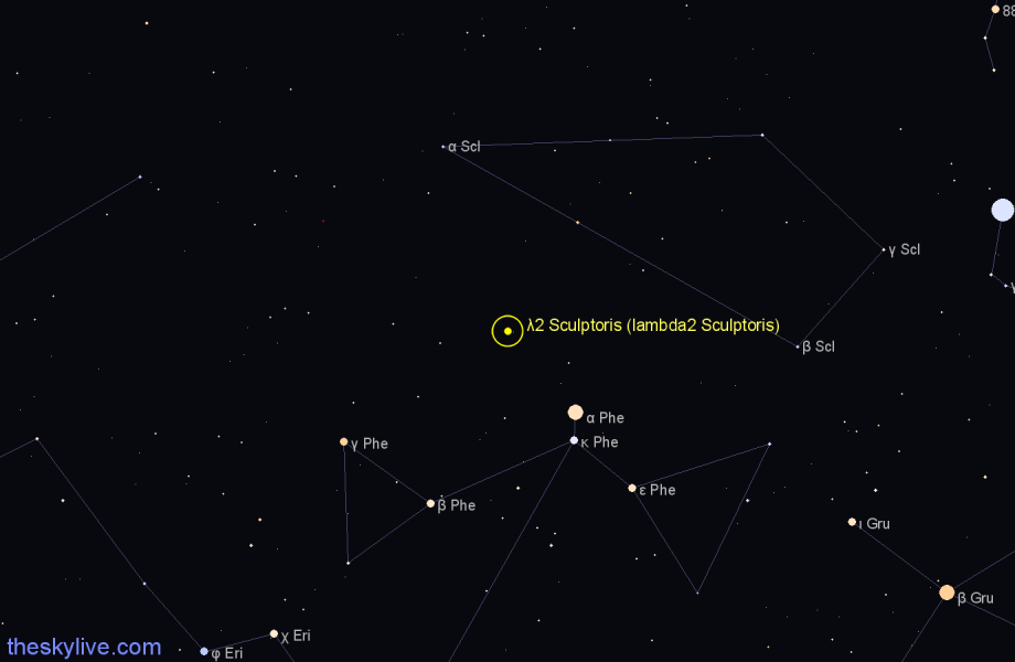Finder chart λ2 Sculptoris (lambda2 Sculptoris) star