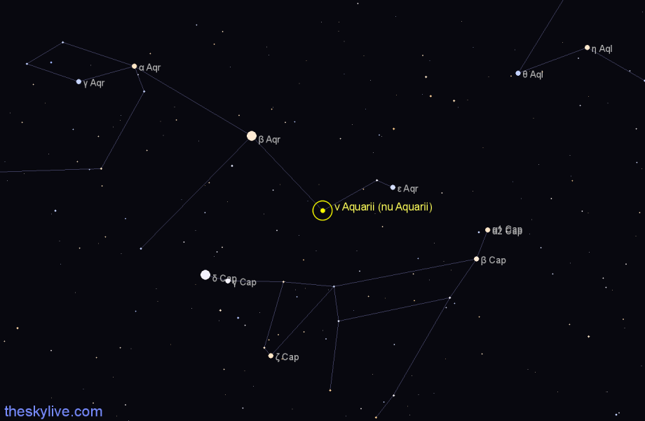 Finder chart ν Aquarii (nu Aquarii) star