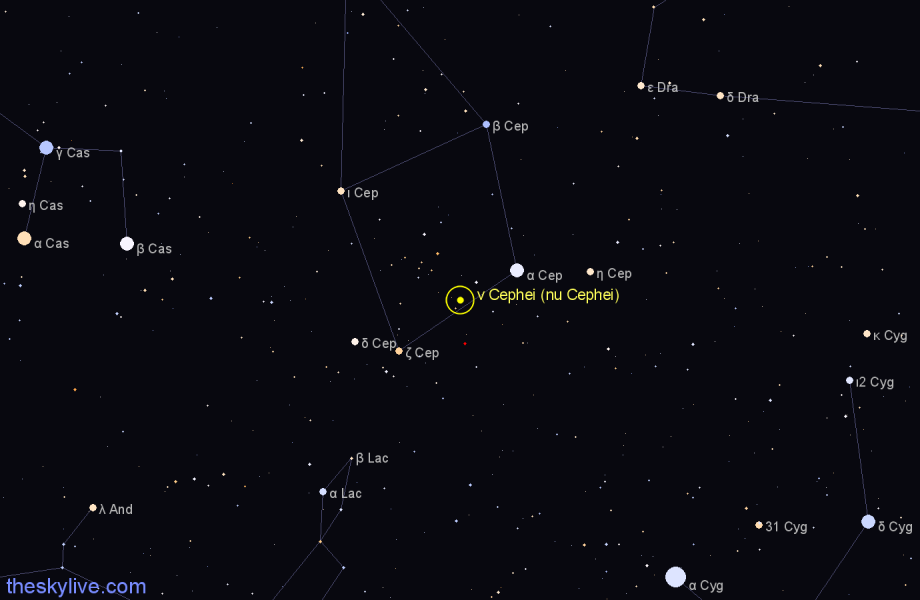 Finder chart ν Cephei (nu Cephei) star