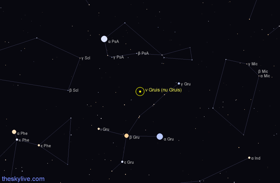Finder chart ν Gruis (nu Gruis) star
