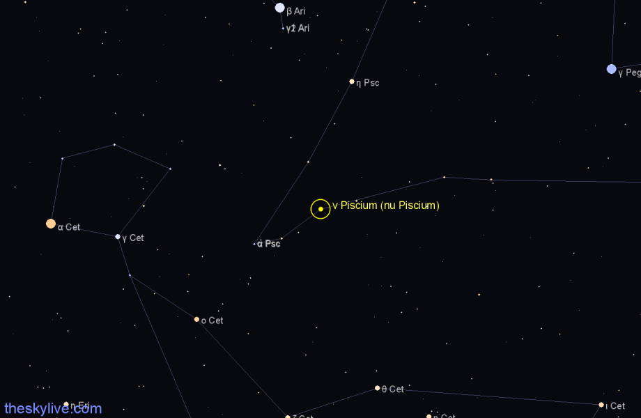 Finder chart ν Piscium (nu Piscium) star
