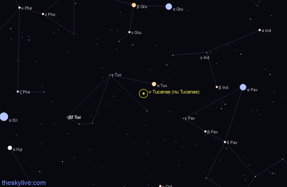 Finder chart ν Tucanae (nu Tucanae) star
