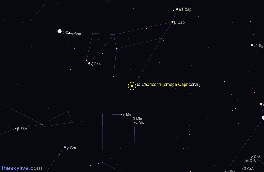 Finder chart ω Capricorni (omega Capricorni) star