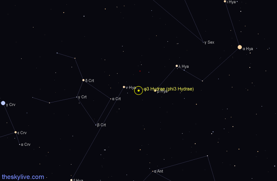 Finder chart φ3 Hydrae (phi3 Hydrae) star