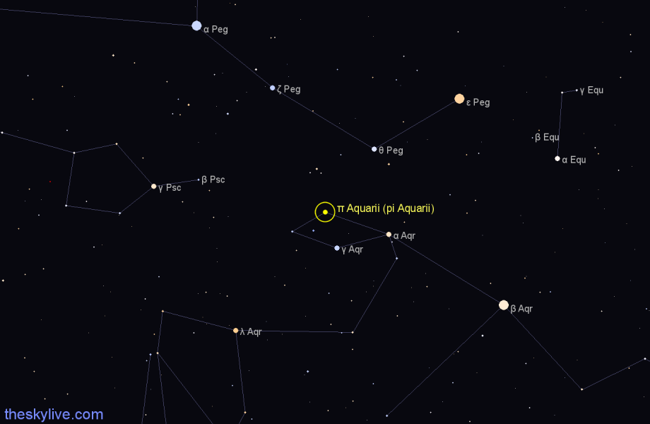 Finder chart π Aquarii (pi Aquarii) star