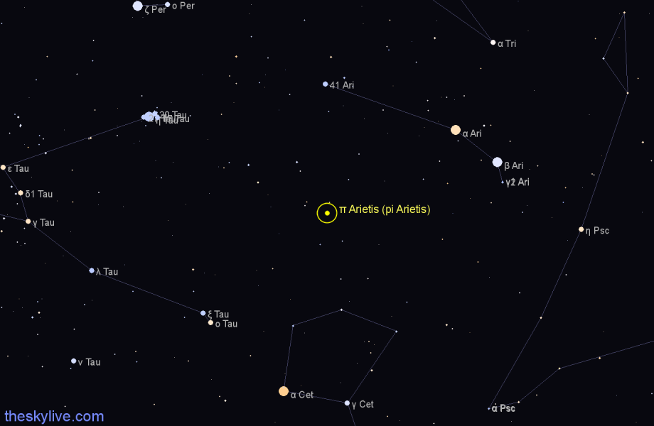 Finder chart π Arietis (pi Arietis) star