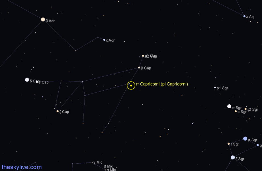 Finder chart π Capricorni (pi Capricorni) star