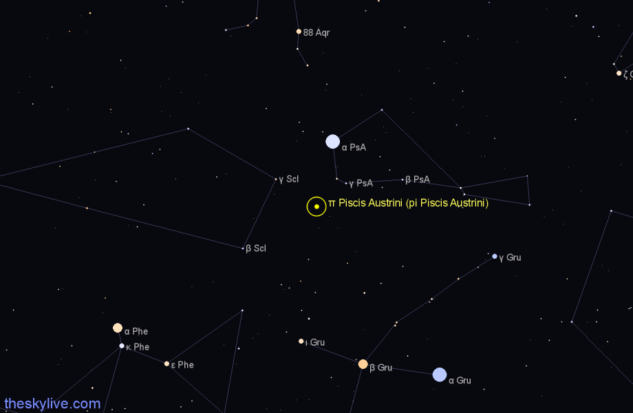 Finder chart π Piscis Austrini (pi Piscis Austrini) star