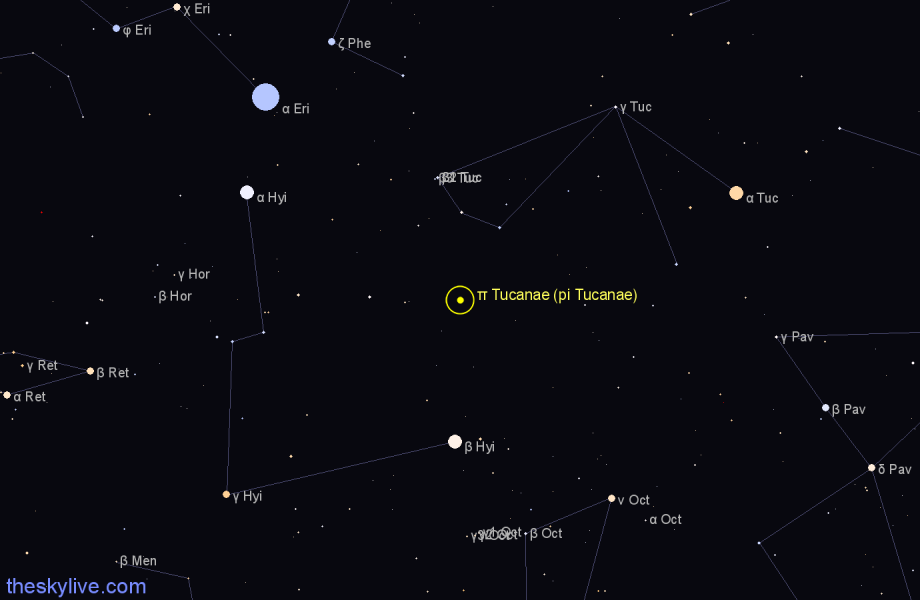 Finder chart π Tucanae (pi Tucanae) star