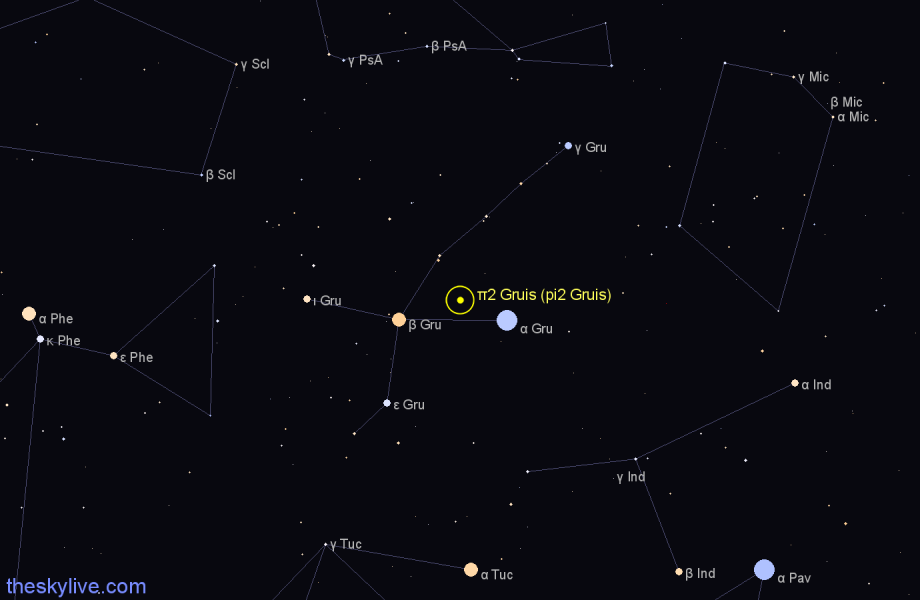 Finder chart π2 Gruis (pi2 Gruis) star