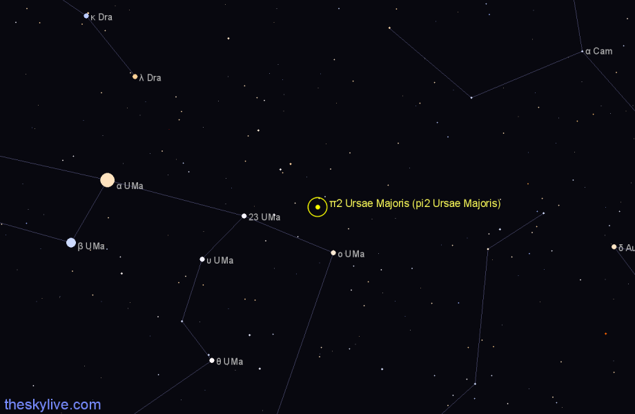 Finder chart π2 Ursae Majoris (pi2 Ursae Majoris) star