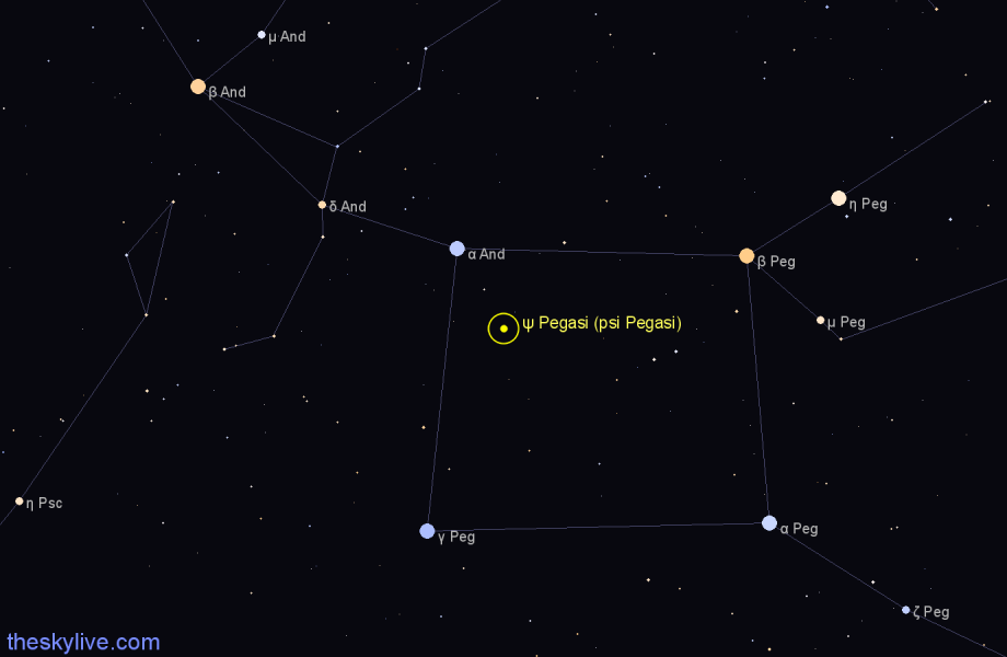 Finder chart ψ Pegasi (psi Pegasi) star