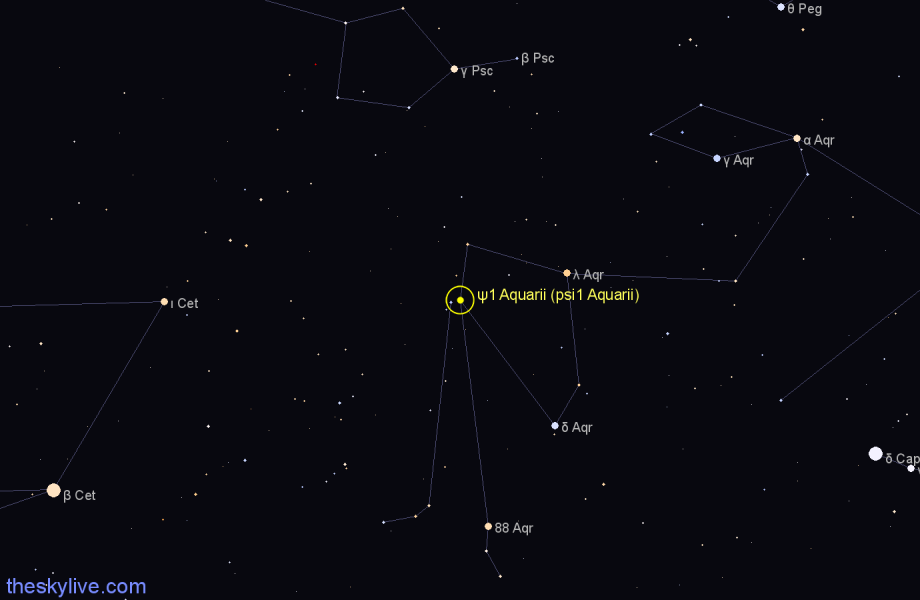 Finder chart ψ1 Aquarii (psi1 Aquarii) star