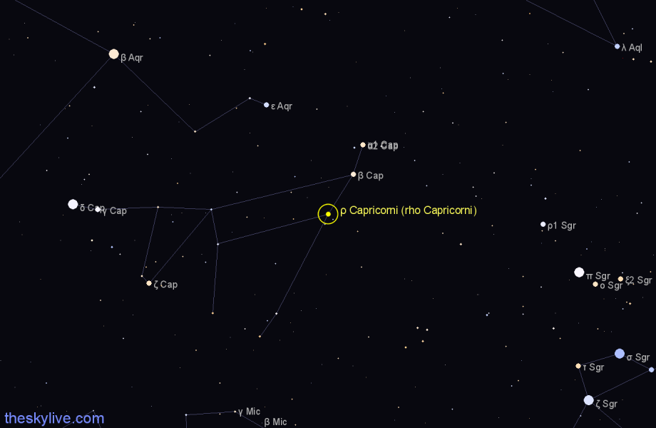 Finder chart ρ Capricorni (rho Capricorni) star