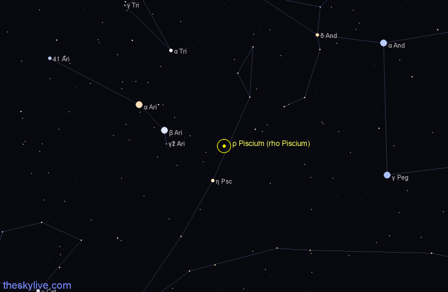 Finder chart ρ Piscium (rho Piscium) star