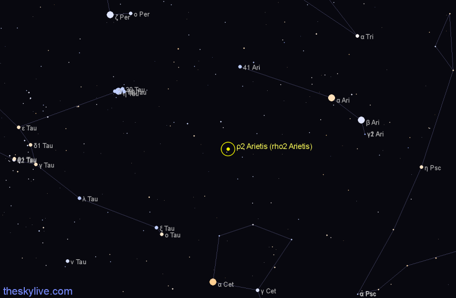 Finder chart ρ2 Arietis (rho2 Arietis) star