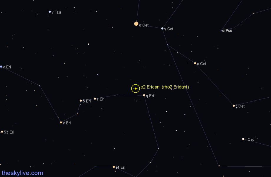 Finder chart ρ2 Eridani (rho2 Eridani) star