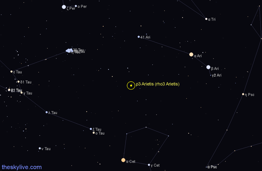 Finder chart ρ3 Arietis (rho3 Arietis) star