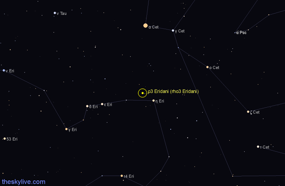 Finder chart ρ3 Eridani (rho3 Eridani) star