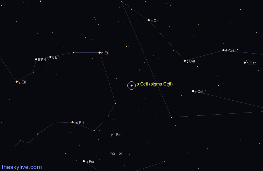 Finder chart σ Ceti (sigma Ceti) star