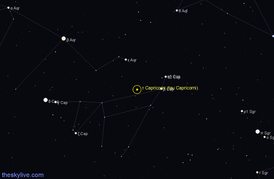 Finder chart τ Capricorni (tau Capricorni) star