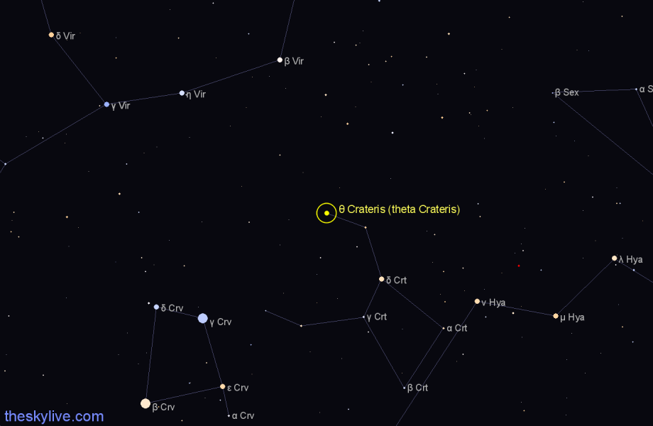 Finder chart θ Crateris (theta Crateris) star