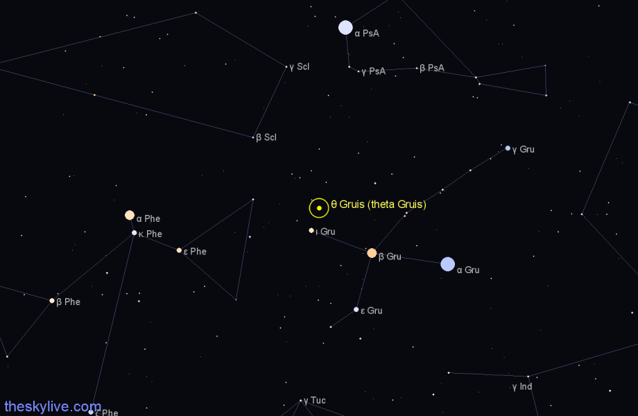 Finder chart θ Gruis (theta Gruis) star