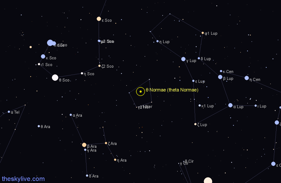 Finder chart θ Normae (theta Normae) star