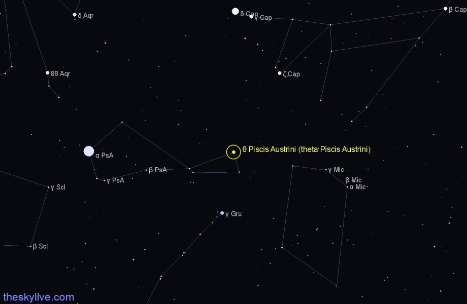 Finder chart θ Piscis Austrini (theta Piscis Austrini) star