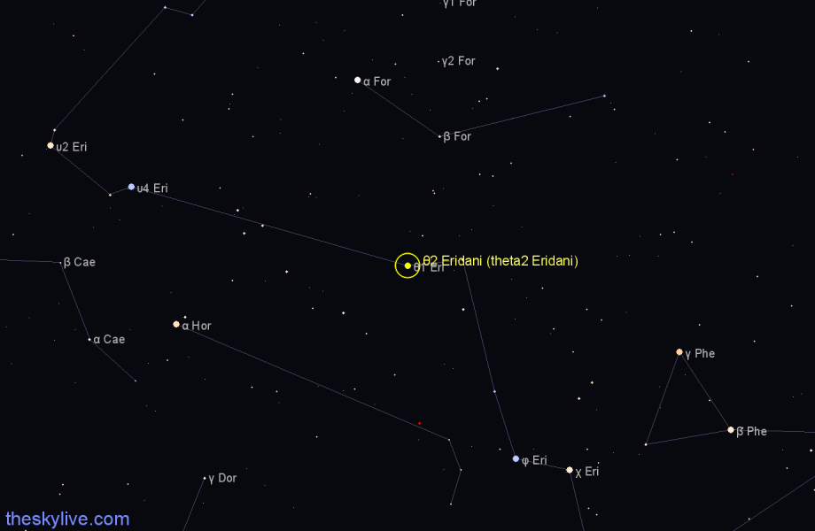 Finder chart θ2 Eridani (theta2 Eridani) star