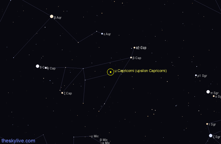 Finder chart υ Capricorni (upsilon Capricorni) star