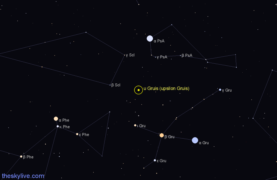 Finder chart υ Gruis (upsilon Gruis) star