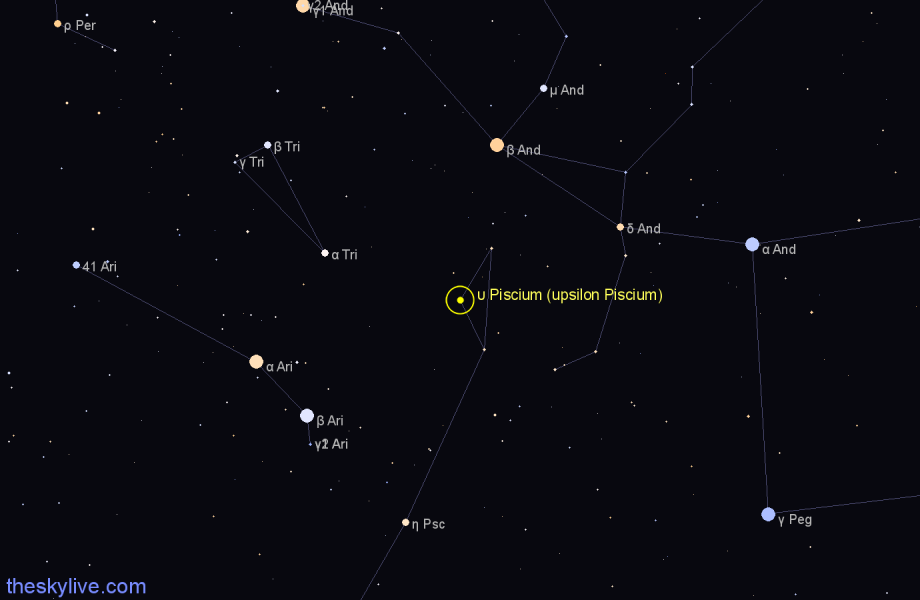 Finder chart υ Piscium (upsilon Piscium) star