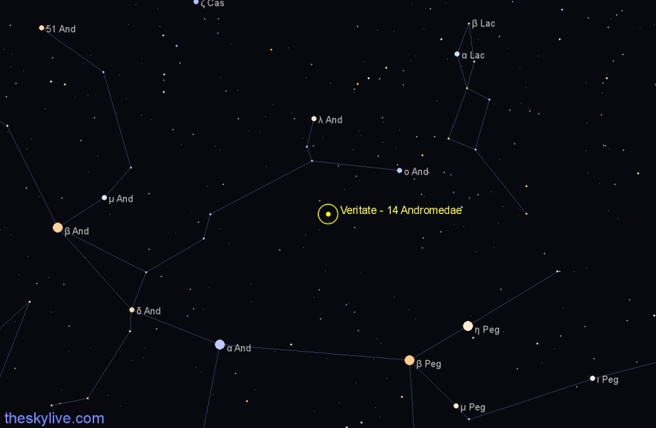 Finder chart Veritate - 14 Andromedae star
