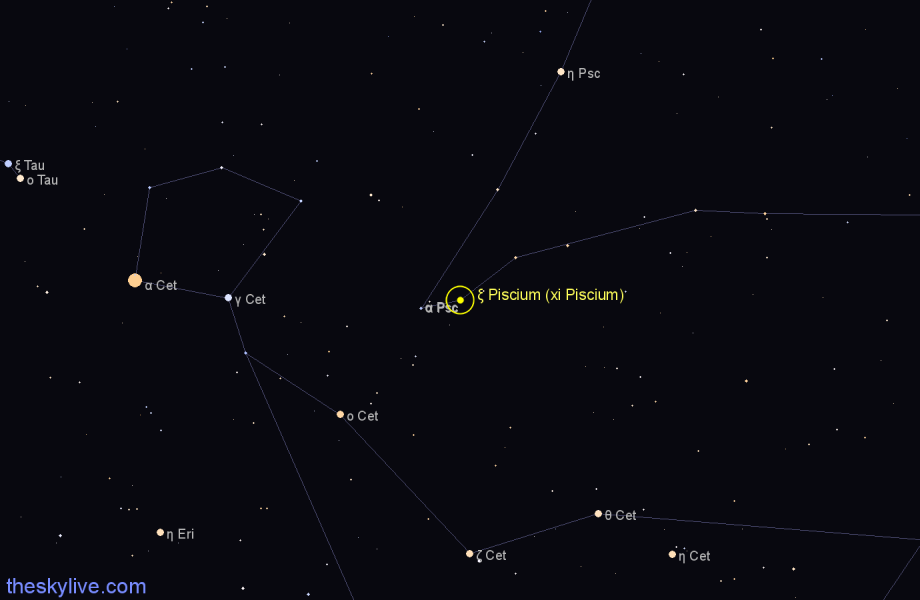 Finder chart ξ Piscium (xi Piscium) star