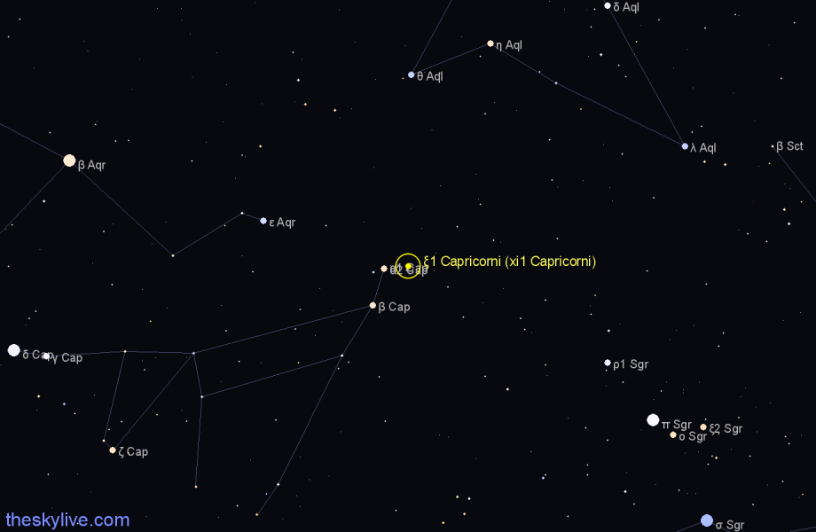 Finder chart ξ1 Capricorni (xi1 Capricorni) star