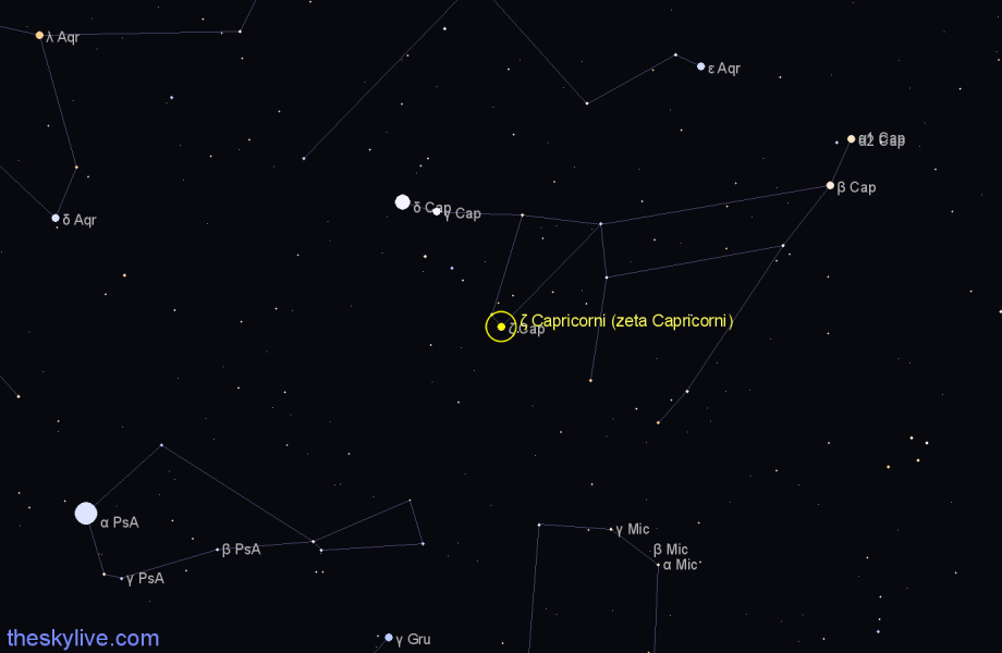 Finder chart ζ Capricorni (zeta Capricorni) star