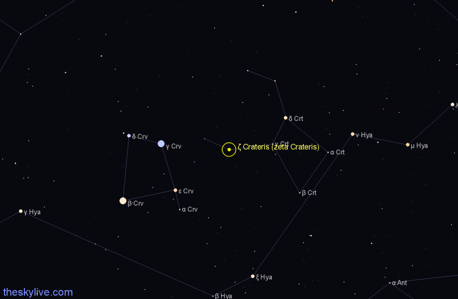 Finder chart ζ Crateris (zeta Crateris) star