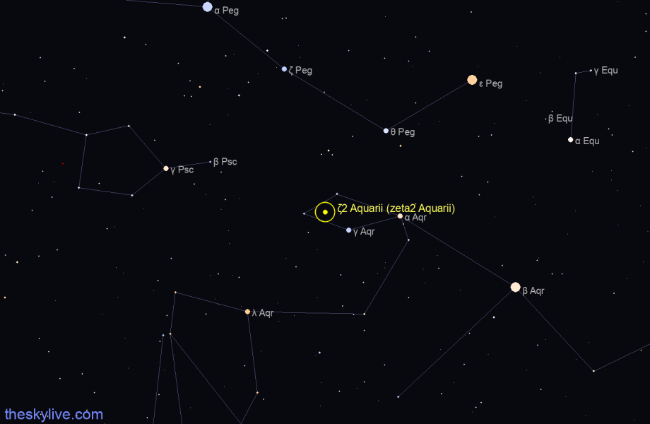 Finder chart ζ2 Aquarii (zeta2 Aquarii) star