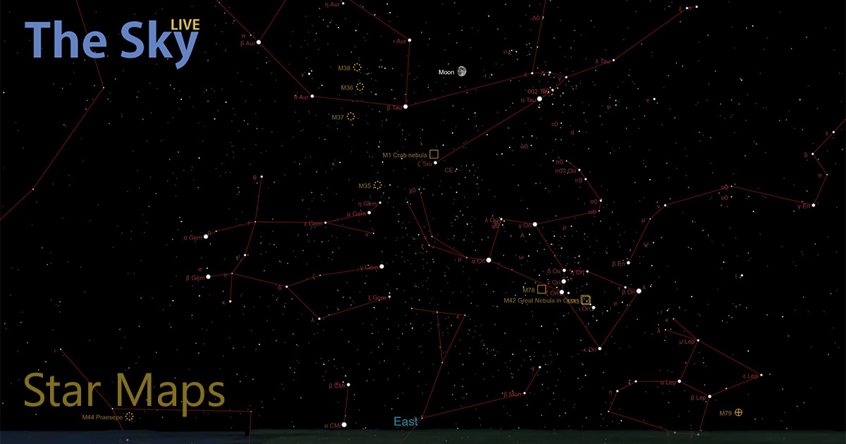 current night sky map printable