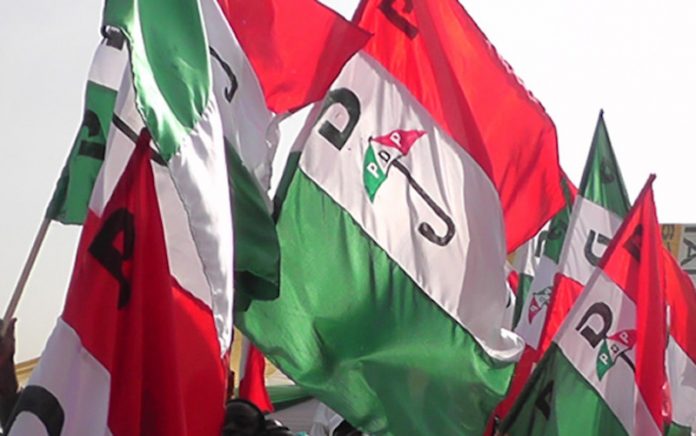 c15e5e86 pdp flags PDP Decries Killings, Violence, Militarization of Polls 