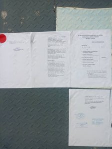 Industrial Court Hearing Notice pasted on the wall of CCT